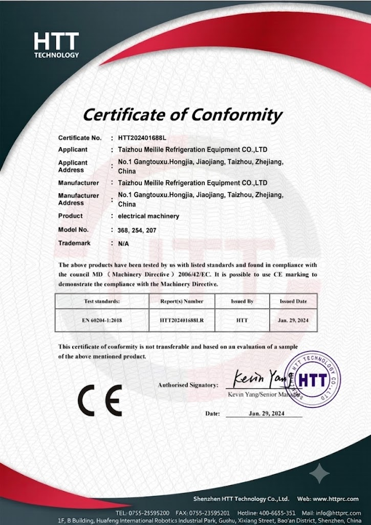 Giấy chứng nhận HTT — MEILILE